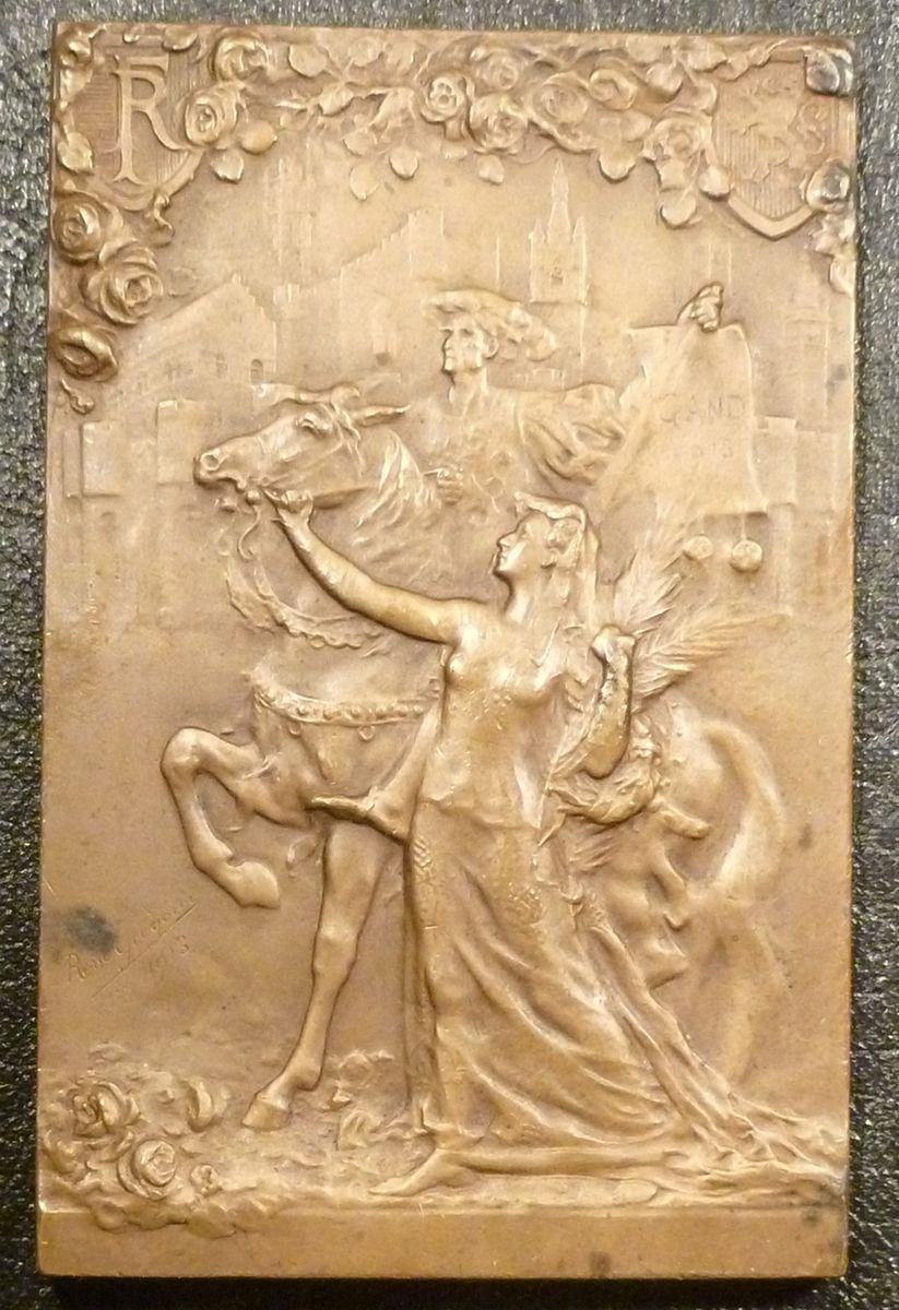  1913 Universal Expo Gand Bronze Plaquette by René Grégoire