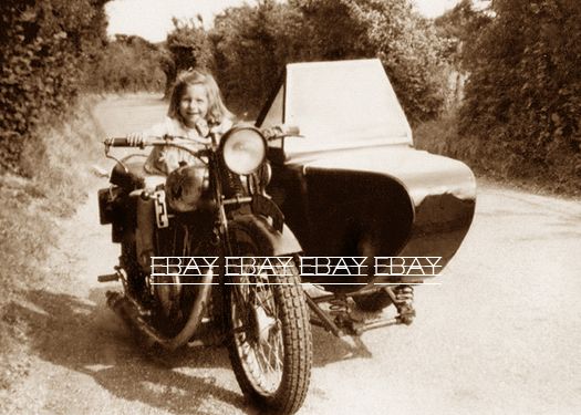 Girl on A Vintage Harley Indian Motorcycle Woman Women Lady Photo