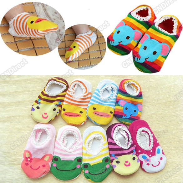 Cartoon Girl Boy Cotton Baby Kids Anti slip Slippers Animals Sock Best