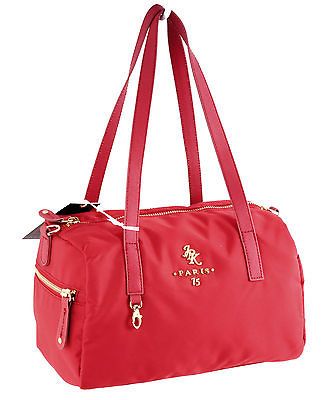 NWT JPK PARIS SMALL VENETTO ZIP TOP BOXY SATCHEL W SHOULDER STRAP RUBY