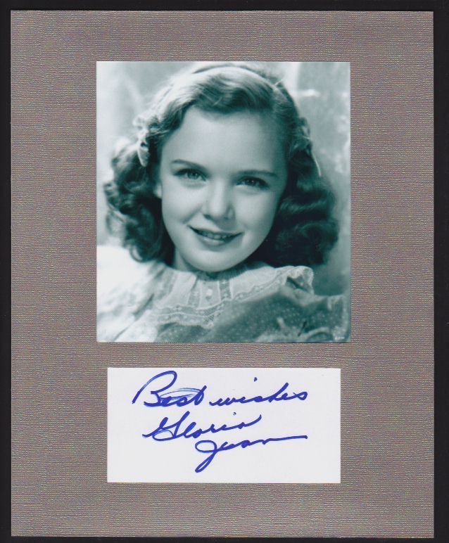 Gloria Jean Autograph Signed Display Child Actress Signature COA