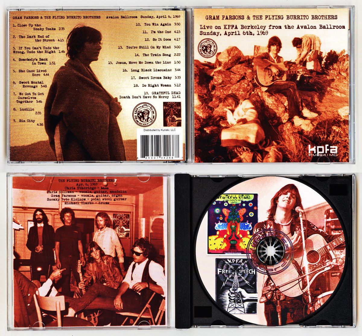 GRAM PARSONS THE FLYING BURRITO BROS Avalon Ballroom 4 6 1969 on KPFA