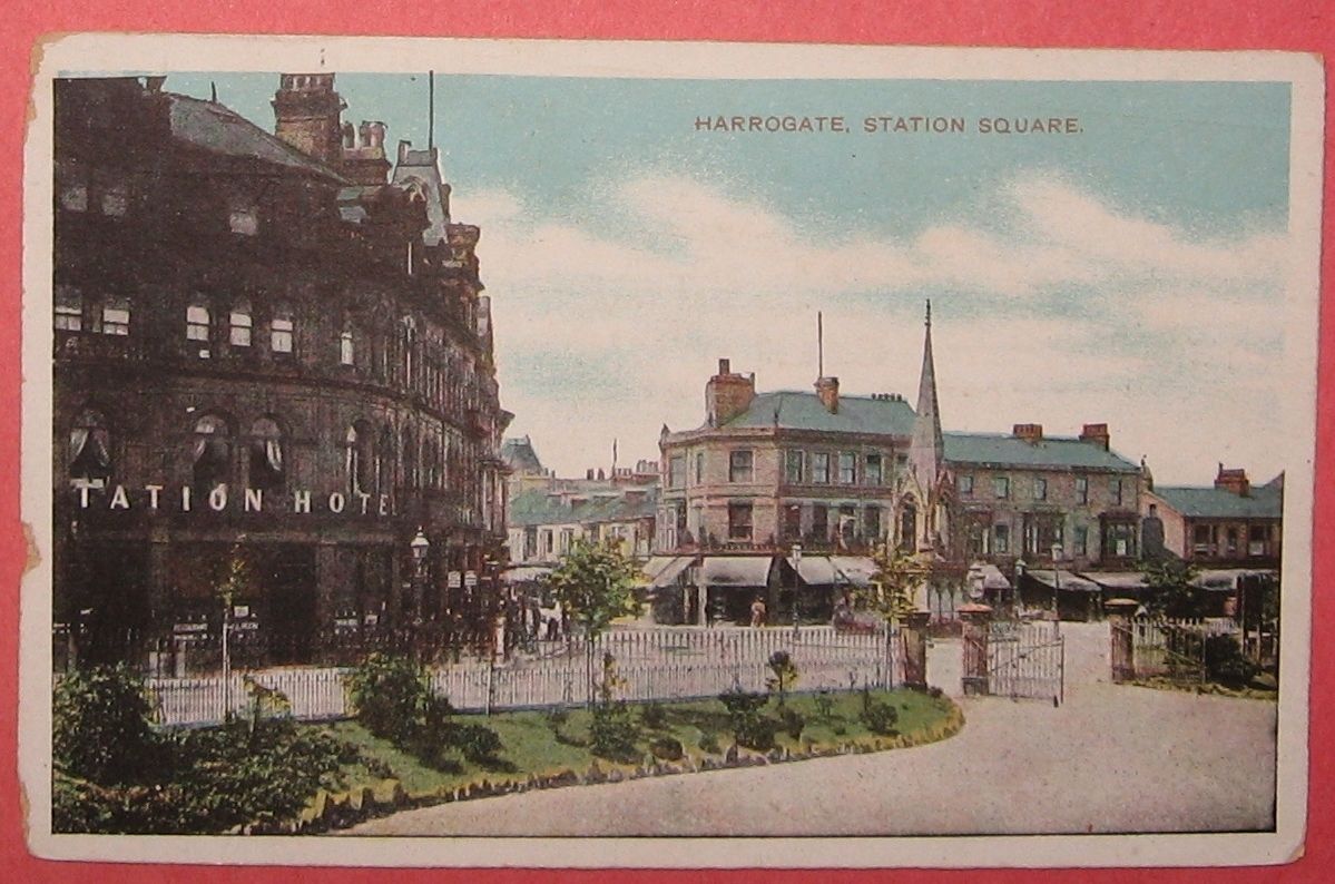 Harrogate Yorkshire UK Station Square Early 1900s Postcard