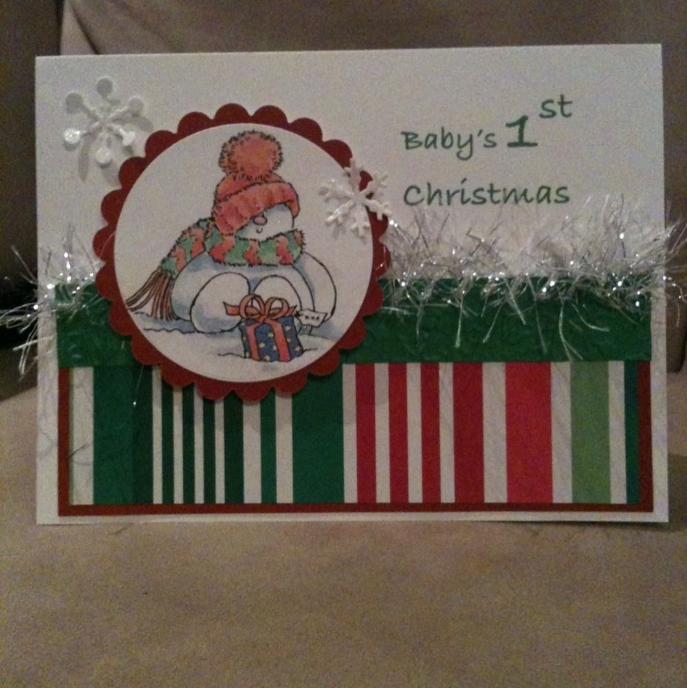 Handmade Baby First Christmas Greeting Card