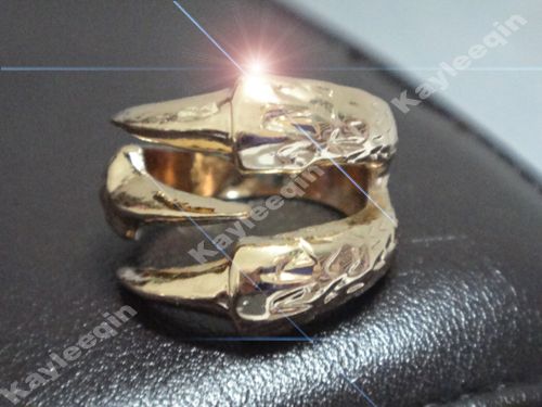 Fab Polish Gold Bird Hawk Talon Claw Raven Ring Emo Gothic Punk Rock