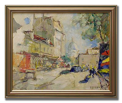 KNUT NORMAN *1896 1977 / STREETSCENE IN PARIS   Original Swedish Oil