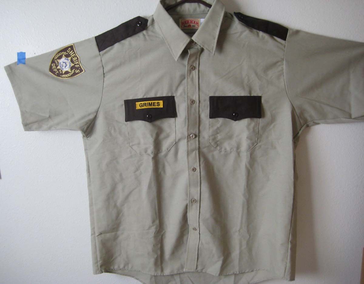 Real Sheriff Grimes King County Shirt Hi Quality Costume Walking Dead