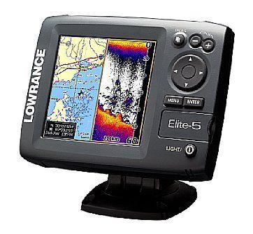 Lowrance Elite 5 GPS Combo Sonar Depth Finder w Internal Antenna