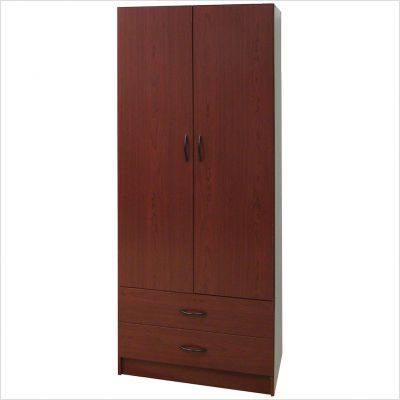 Hazelwood Home Wardrobe with Two Doors in Mahogany RLI2203