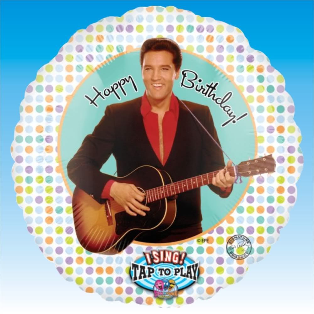 28 Happy Birthday Singing Elvis Presley Foil Balloon