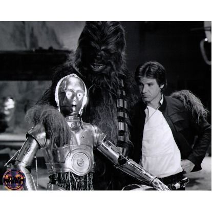 star wars chewbacca c3po hans solo black and white print by official