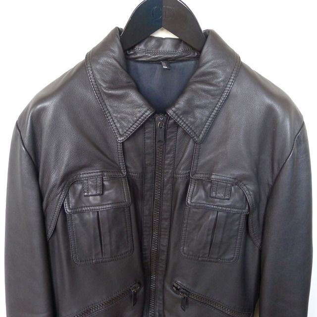 RARE FW06 DIOR HOMME HEDI SLIMANE A2 JUSTICE BROWN LEATHER JACKET SIZE