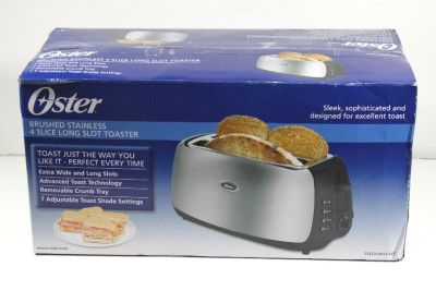 Oster Brushed Stainless 4 Slice Wide Long Slot Toaster