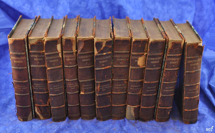 Set of 11 Leather Works of Henry Wadsworth Longfellow
