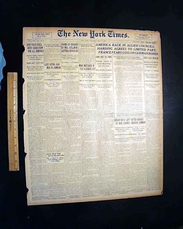 1921 Newspaper Stanislaus Zbyszko Wins Pro Wrestling Title vs