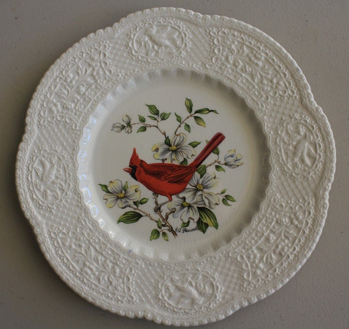 Royal Cauldon Bristol Ironstone Cardinal Plate by Henry A Pausch