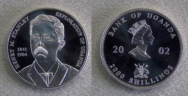 2002 Silver Uganda 2000 Shillings Henry M Stanley Commemorative Choice