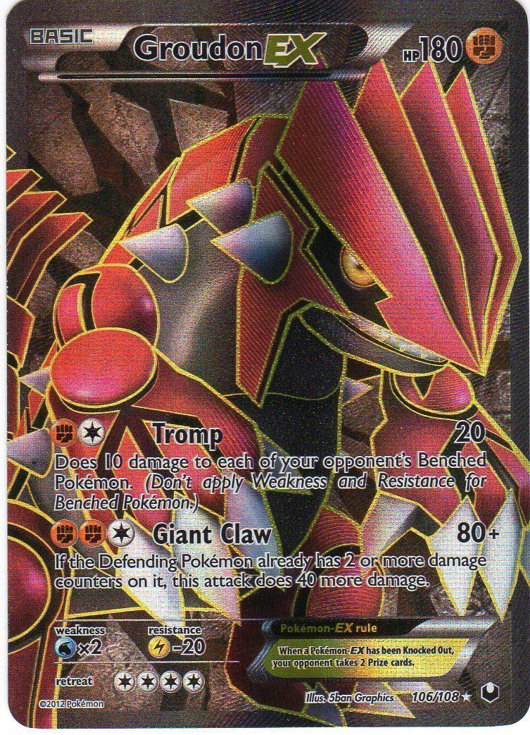  Dark Explorers GROUDON EX FULL ART Ultra Rare Holographic Card # 106