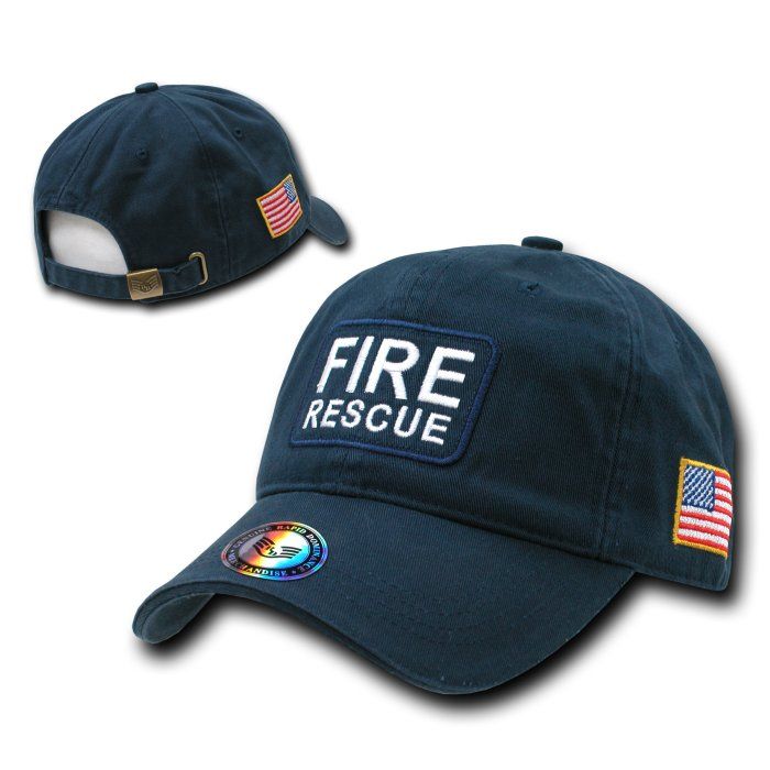 Blue Fire Rescue Baseball Cap Caps Hat Hats US Flag