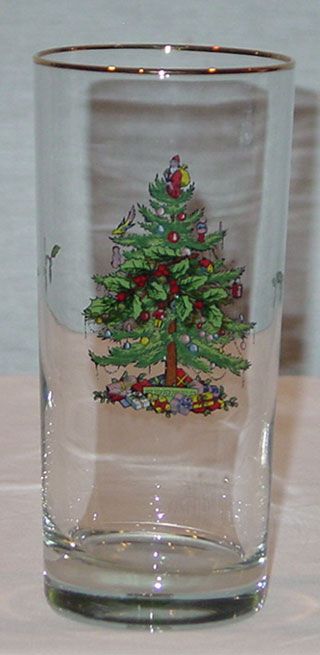  Christmas Tree Set of 4 Highball Glasses New in Original Box