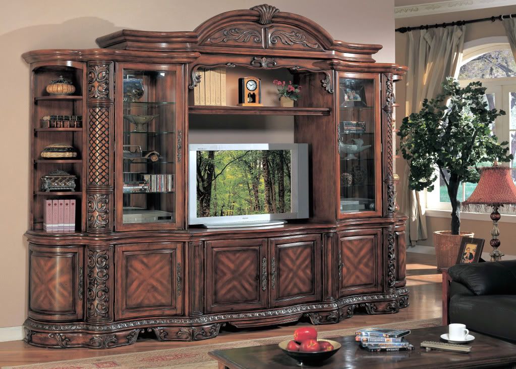 Hannah Large Ornate TV Entertainment Center Wall Unit