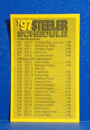 1997 Pittsburgh Steelers Training Camp Schedule