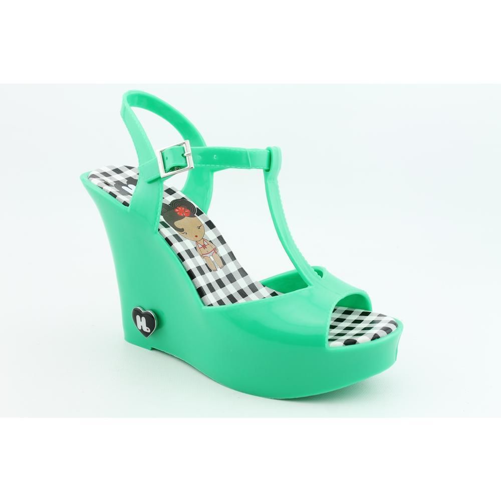 Harajuku Lovers Quin Womens Size 9 Green Open Toe Synthetic Wedge