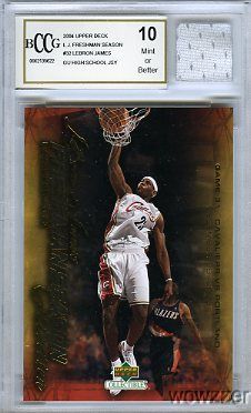 2003/04 UD Freshman Season #32 Lebron James RC w/Game Used HS Jersey