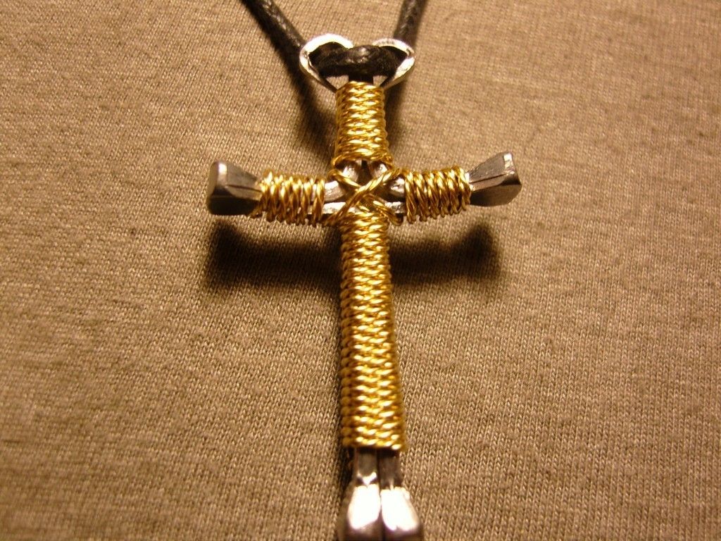  Twisted Gold Rope Handmade Cross Necklace