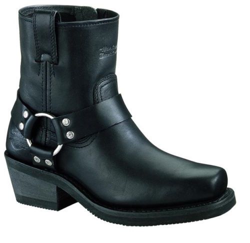 Womens Harley Davidson Blak Harness Zip on Boots 84422