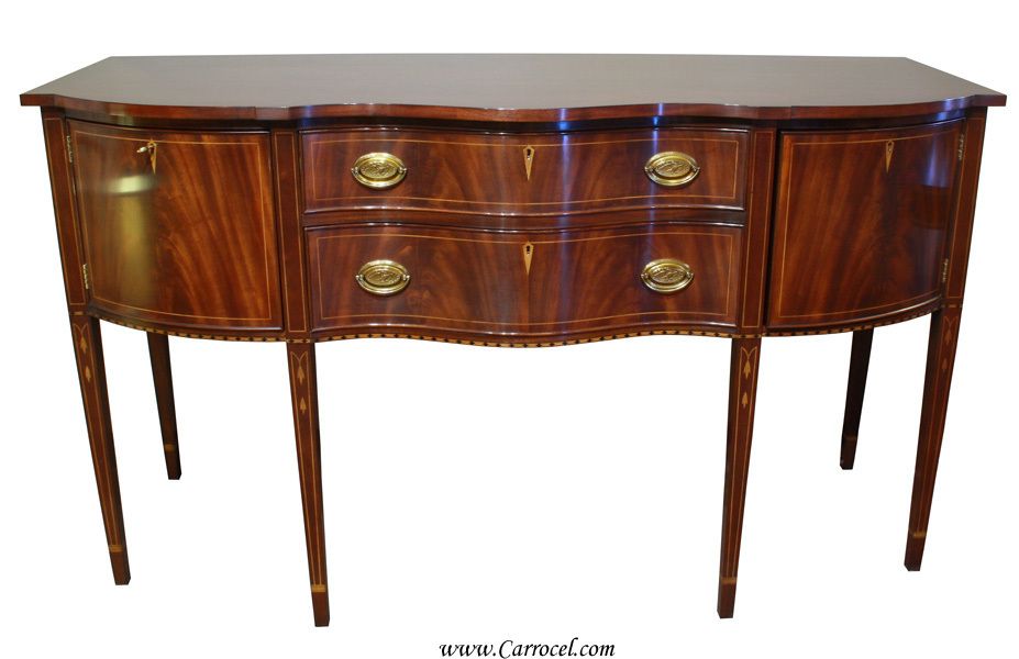 Henkel Harris Mahogany Bow Front Sideboard Buffet