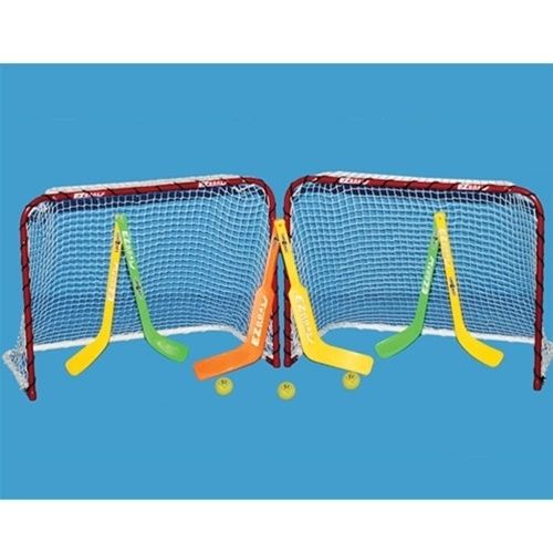 EZ Goal Knee Mini Hockey Goal Set 2 goals 4 sticks 2 Goalie sticks 3