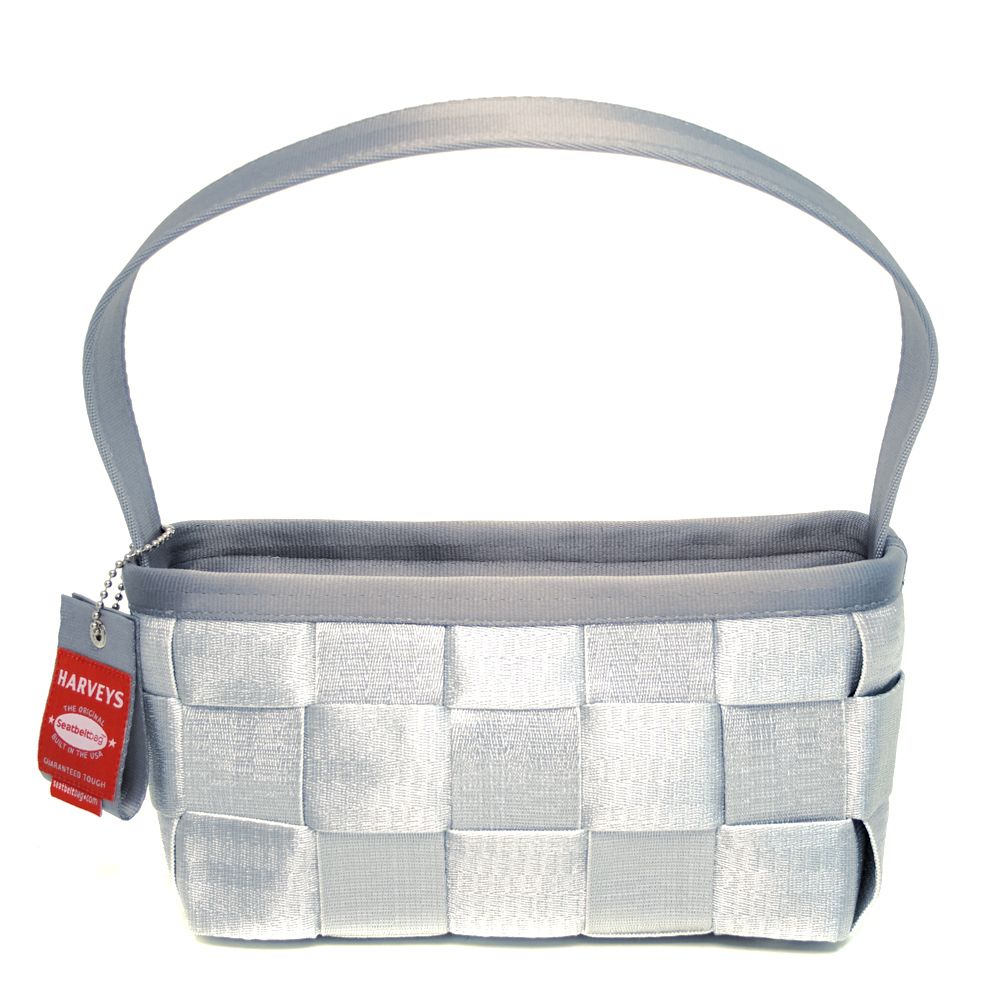 Harveys Seatbelt Bags STERLING SILVER BAGUETTE Metallic Evening Bag