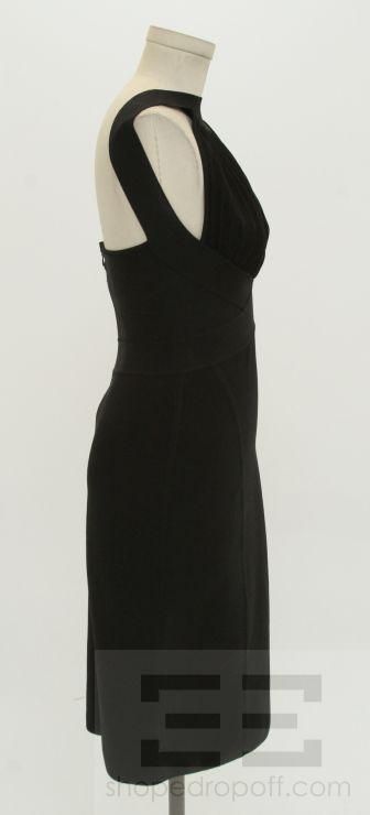 Herve L Leroux Black Cut Out Open Back Dress Size L