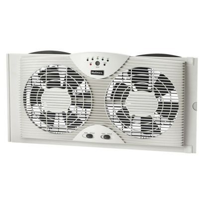 Holmes Window Twin 8 Blade Dual Fan 3 Speed with Digital Thermostat