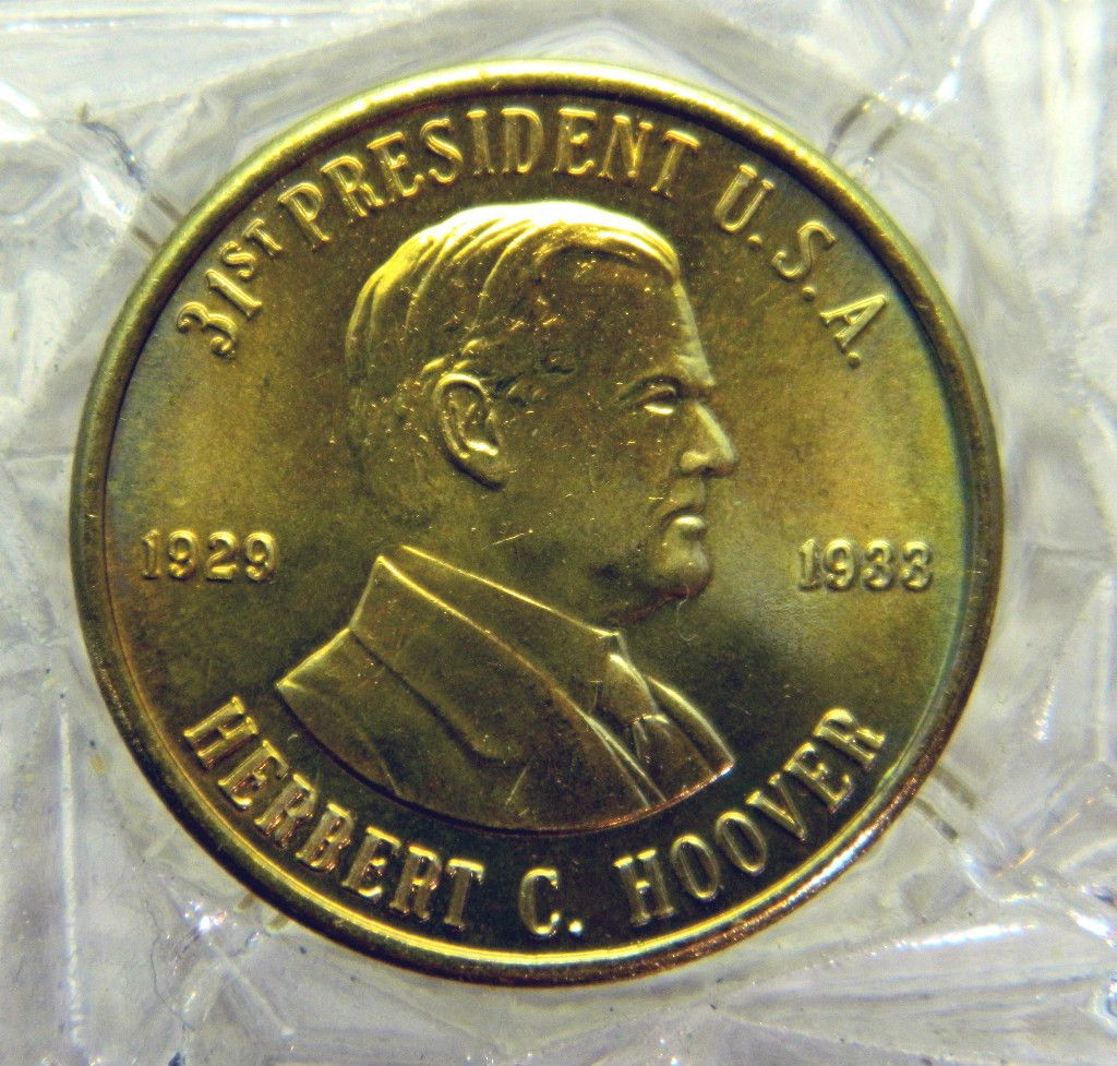 HERBERT C. HOOVER 31st PRESIDENT OF THE U.S.A. BRASS COLLECTORS TOKEN