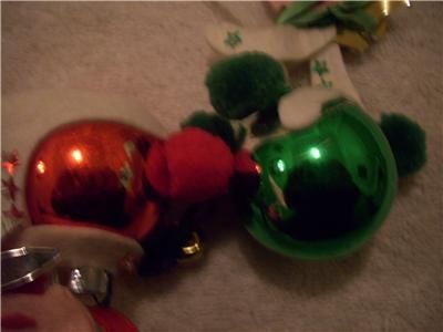 Vintage Homemade Elf w Felt Beads Glass Ornaments