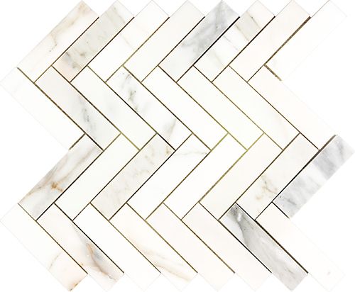  Bathroom Herringbone Calacatta Gold Polished Marble Stone Mosaic Tile