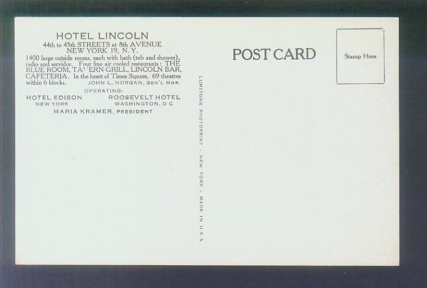  Lincoln 44th to 45th STS 1400 Rooms John Horgan New York City