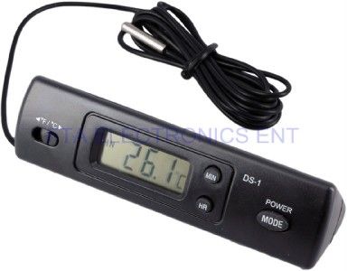 Indoor Outdoor Terrarium Fish Tank Digital Thermometer with Clock 2