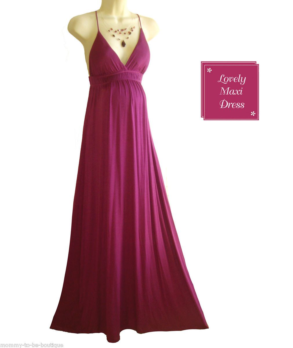 MEDIUM SEXY MATERNITY MAXI Goddess Dress Violet BABYSHOWER Beach