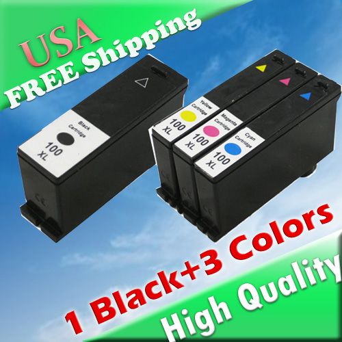 4pks for Lexmark 100 100XL Interact S605 Interpret S405 Ink Cartridge