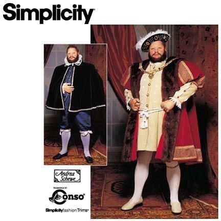 Simplicity 9650 Renaissance King Henry VIII Pattern Sz s M L or XL XXL