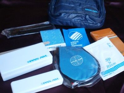 Vintage Pan Am Airlines Passenger Flight Travel Kit Bag Complete