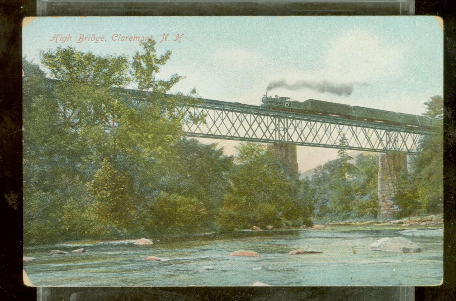 High Bridge Claremont NH B M RR Train 1907