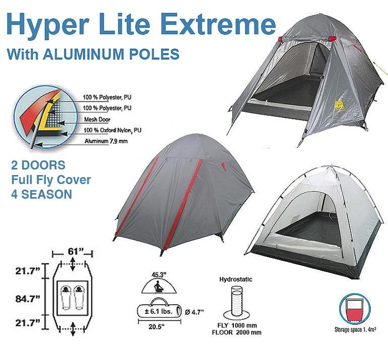 High Peak Hyperlite Extreme 2 Doors Amuminum Poles