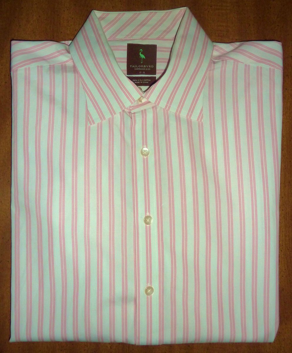 TAYLORBYRD   PINK STRIPE LONG SLEEVED DRESS SHIRT   MENS 17R