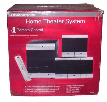  Home Theatre System HT 3917 80 Watt w/ Subwoofer, 5 Satellites, Remote