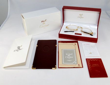 CARTIER ST. HONORE GOLD & PLATINUM VINTAGE EYEGLASSES SIZE 49/18/130