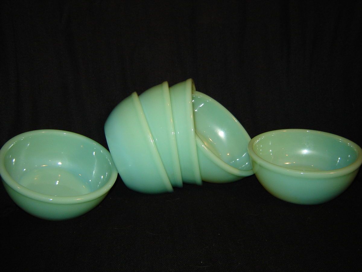 Fire King Jadeite Cereal Chili Bowls Oven Ware 14